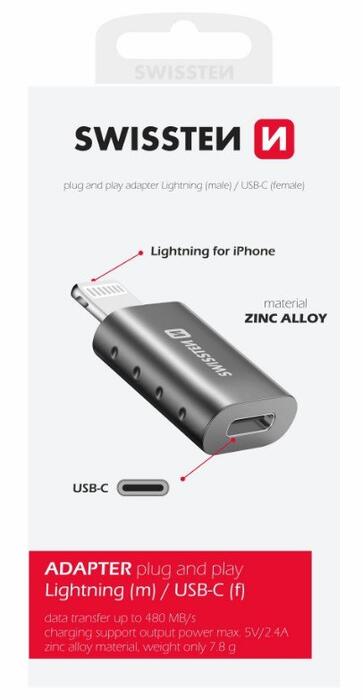 Swissten Adapteris Lightning uz USB-C (55500400)