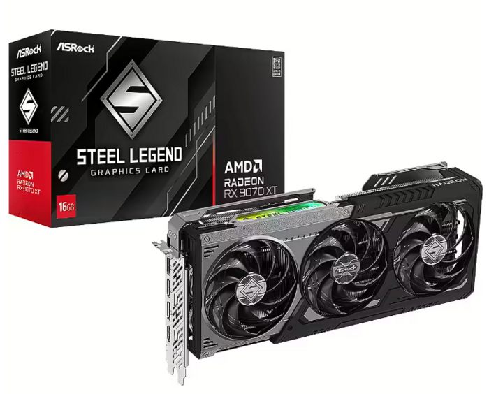 ASRock Radeon RX 9070 XT Steel Legend Dark Bидеокарт 16GB DDR6 (90-GA5VZZ-00UANF)