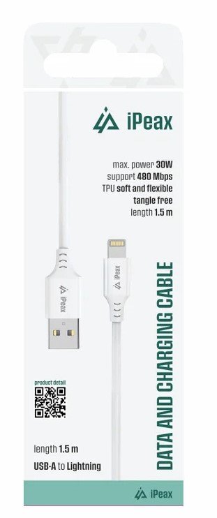 iPEAX 90010116 Kabelis USB-A / Lightning 1.5m (90010116)