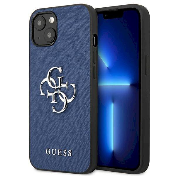 Guess GUHCP13SSA4GSBL Hardcase Saffiano 4G Metal Logo Защитный чехол для iPhone 13 mini 5,4" / синий (GUHCP13SSA4GSBL)