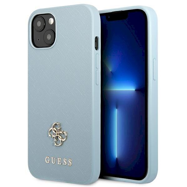 Guess GUHCP13SPS4MB Saffiano 4G Small Metal Logo Защитный чехол для iPhone 13 mini 5,4" / синий (GUHCP13SPS4MB)