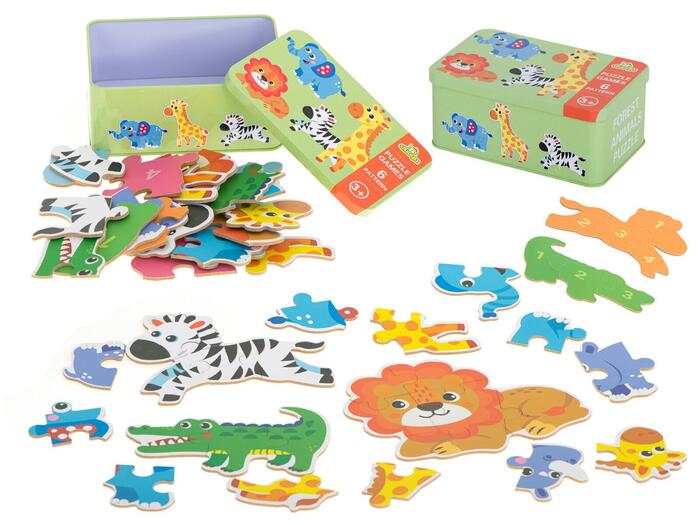 RoGer Safari Dzīvnieku Puzzle Metāla kastītē