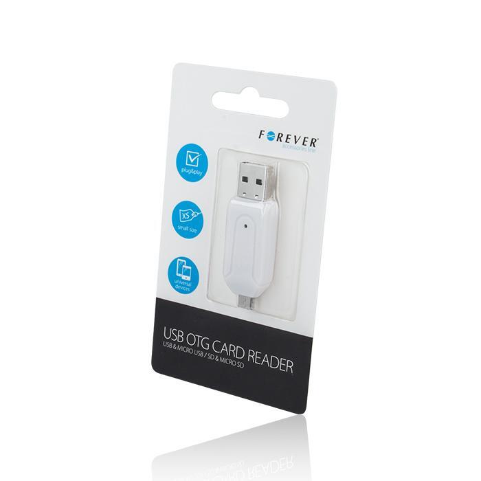 Forever USB + Micro USB Кардридер SD + MicroSD Белый (GSM014116)