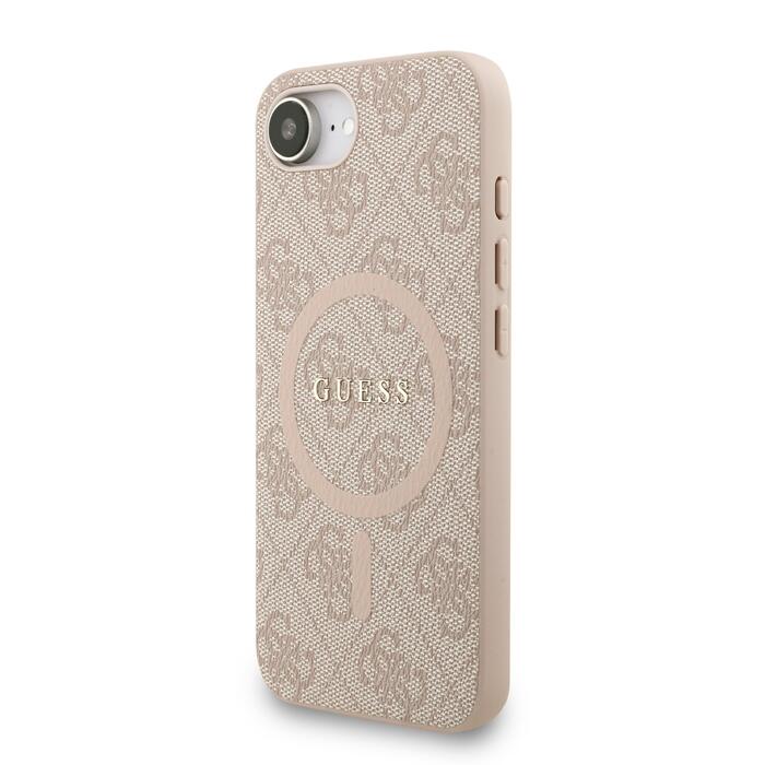 Guess PU Leather 4G Colored Ring Strap MagSafe Case Защитный чехол для iPhone 16e / розовый (GUHMPSE4P4GREGSP)