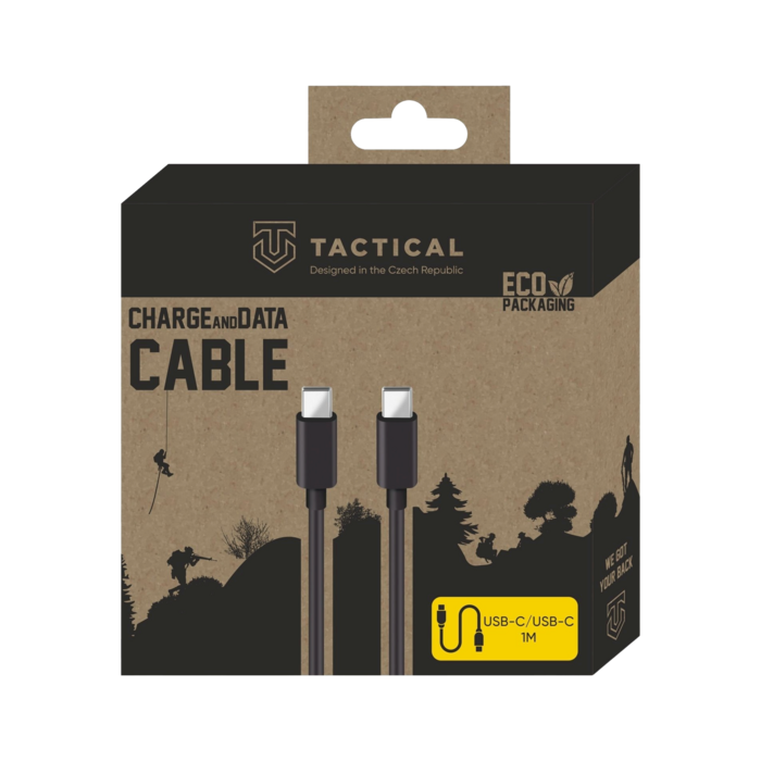 Tactical Smooth Thread USB-C/USB-C Kabelis 1m
