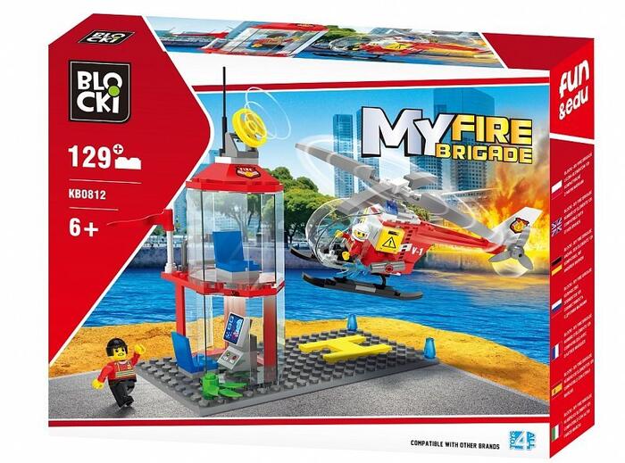 Blocki MyFireBrigade Ugunsdzēsēju Helikopters un vadības