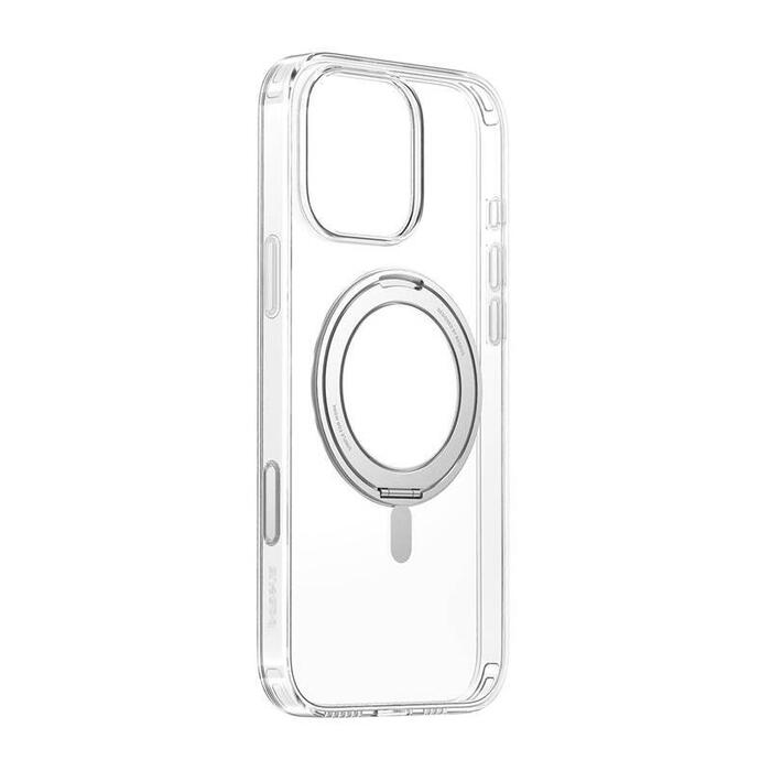 Baseus SkyRing 360° Magnētiskais aizsargapvalks ar statīvu priekš iPhone 16 Pro / caurspīdīgs (P6016100A201-05)