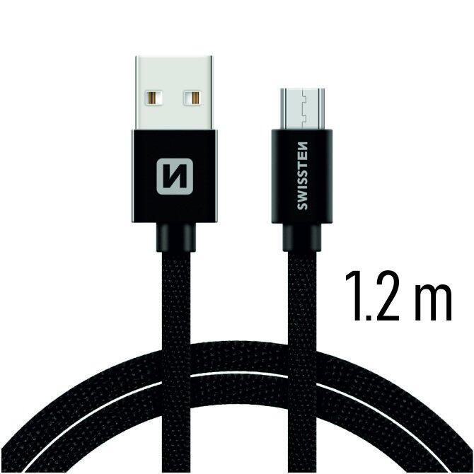 Swissten Textile Quick Charge Universāls Micro