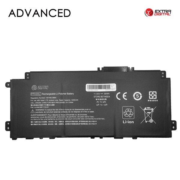 ExtraDigital PP03XL Аккумуляторная батарея для портативного компьютера HP PP03XL (NB462230)