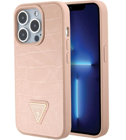 Guess Croco Triangle Logo Защитный Чехол для Apple iPhone 15 Pro (GUHCP15LPCRTHCP)