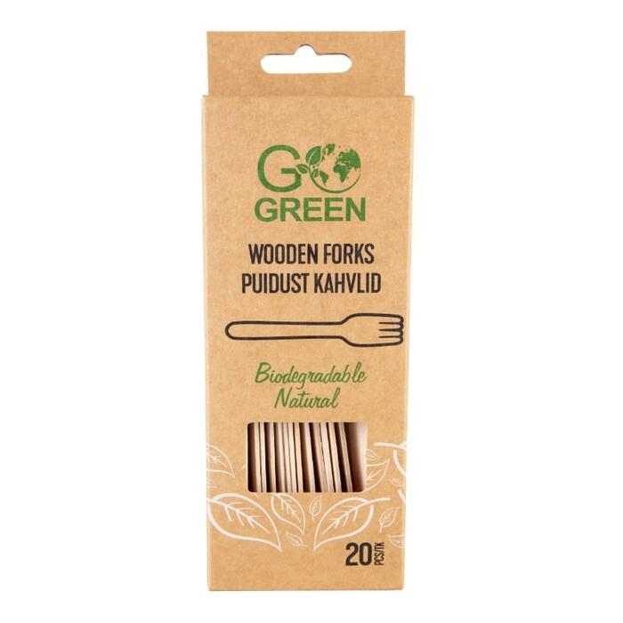 GoGreen 1900960 Koka dakšiņas 20gab (1900960)