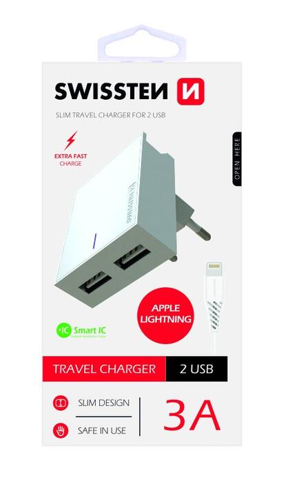 Swissten Premium Tīkla Lādētājs 2x USB