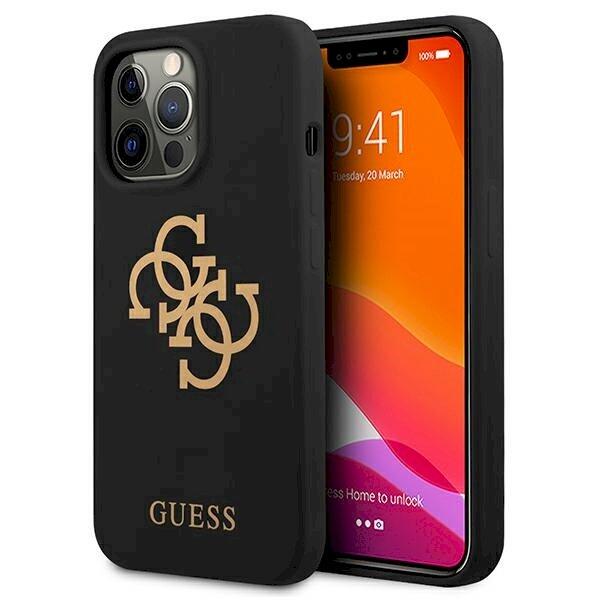 Guess GUHCP13XLS4GGBK Silicone 4G Logo Защитный чехол для iPhone 13 Pro Max 6.7" / чёрный (GUHCP13XLS4GGBK)