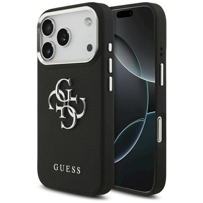 Case Guess Grained Big 4G Classic Logo Защитный чехол для iPhone 17 Pro / чёрный (GUHCP17LPG4SMCEK)