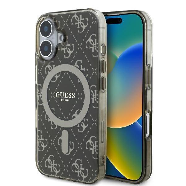Guess IML 4G Background MagSafe Защитный Чехол для Apple iPhone 16 (GUHMP16SH4DTEW)