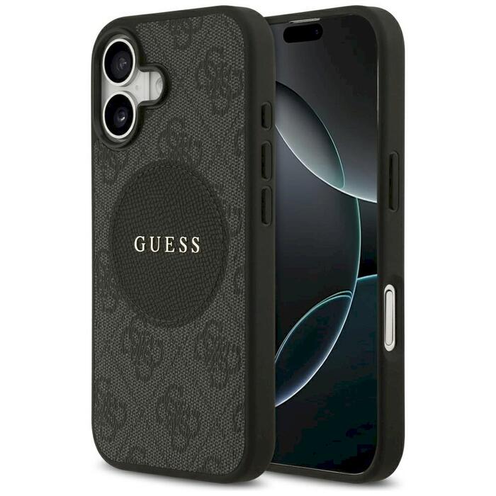 Guess 4G Circle Classic Logo MagSafe Case Защитный чехол для iPhone 17 / чёрный (GUHMP17SP4PGRSGK)