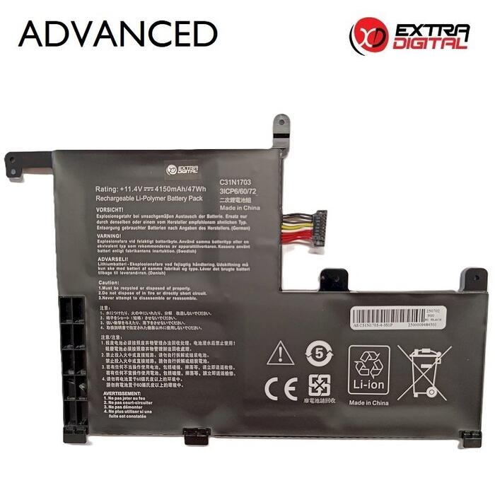 ExtraDigital Аккумулятор для ноутбука ASUS C31N1703 4150mAh (NB432349)
