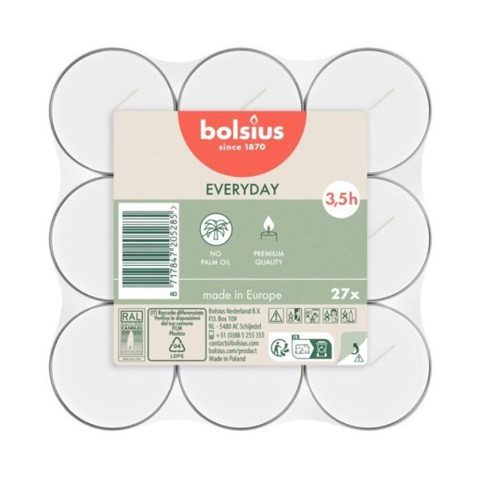 Bolsius Tējas Sveces Baltas 27gab (37297800)