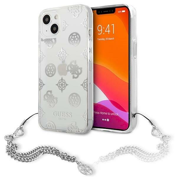 Guess GUHCP13SKSPESI Peony Chain Collection Защитный чехол для iPhone 13 mini 5,4" / серебристый (GUHCP13SKSPESI)