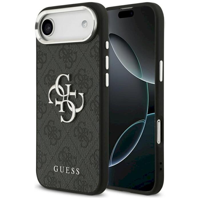 Guess 4G Big 4G Classic Logo Защитный чехол для iPhone 17 Air / чёрно-серебристый (GUHCP17MP4G4SMCK)