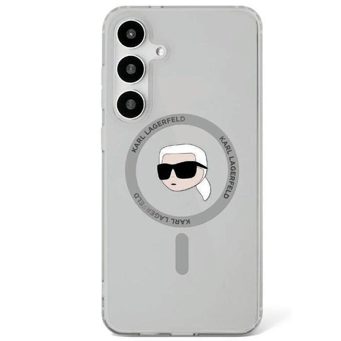Karl Lagerfeld Button Karl Head Printed Logo MagSafe Чехол для Samsung Galaxy S25 (KLHMS25SHLSKIK)