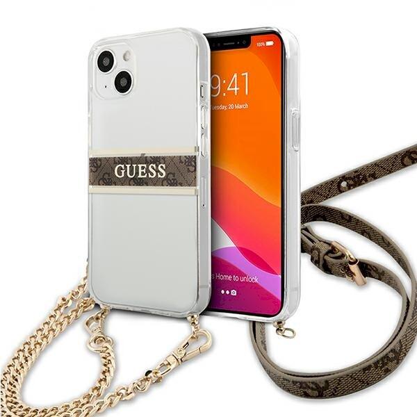 Guess GUHCP13SKC4GBGO Защитный чехол для iPhone 13 mini 5,4" transparent hardcase 4G / коричневый (GUHCP13SKC4GBGO)