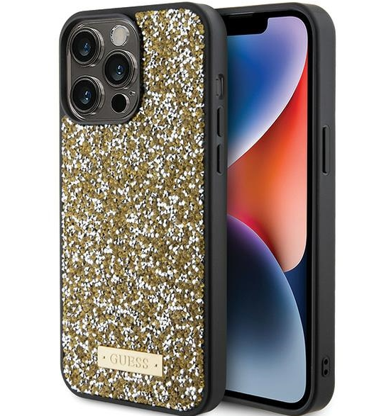 Guess Rhinestone Metal Logo Case Защитный Чехол для  Apple iPhone 15 Pro (GUHCP15XPFGSBSD)