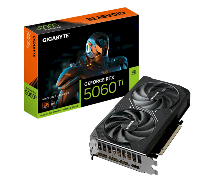 Gigabyte GeForce RTX 5060 Ti Windforce Max Видеокарта 8GB GDDR7 (4719331356637)