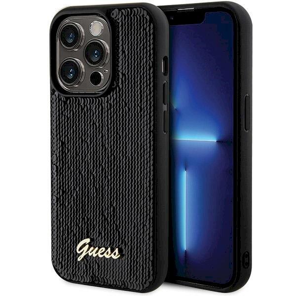 Guess GUHCP13XPSFDGSK Sequin Script Metal Защитный чехол для iPhone 13 Pro Max 6.7" / чёрный (GUHCP13XPSFDGSK)