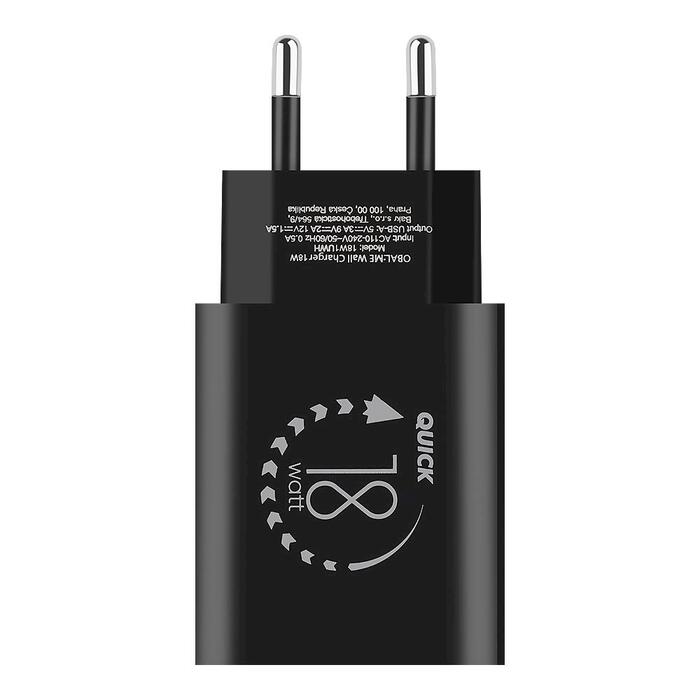 OBAL:ME Wall Charger USB-A Зарядное устройство 18W / чёрный (18W1UBL)