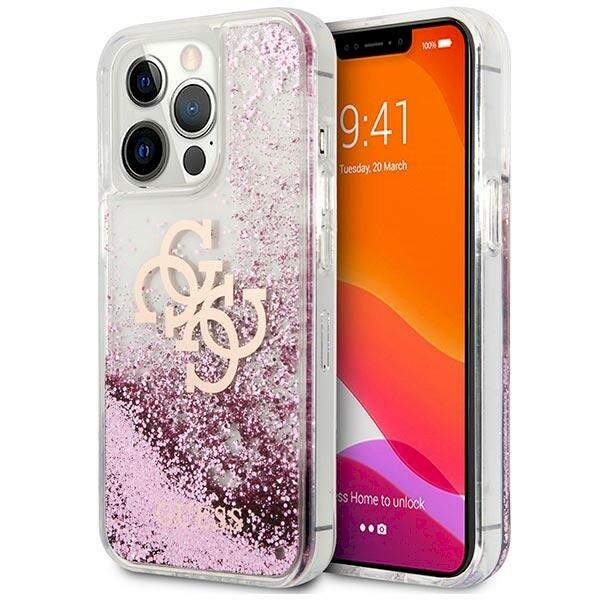 Guess GUHCP13XLG4GPI Hardcase 4G Big Liquid Glitter Защитный чехол для iPhone 13 Pro Max 6.7" / розовый (GUHCP13XLG4GPI)
