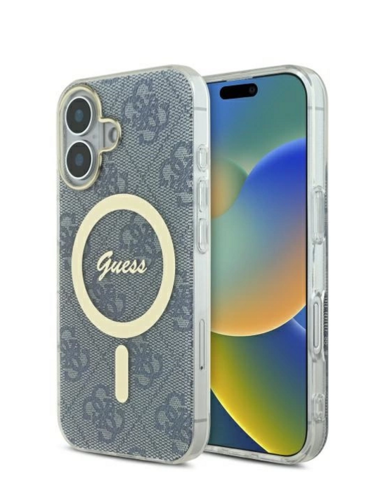 Guess IML 4G MagSafe Защитный Чехол для Apple iPhone 16 (GUHMP16SH4STB)
