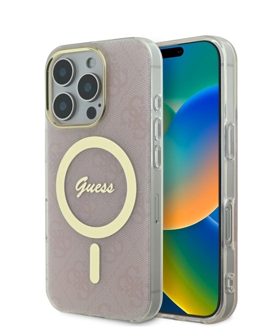 Guess IML 4G MagSafe Защитный Чехол для Apple iPhone 16 Pro Max (GUHMP16XH4STP)