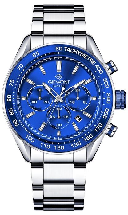 Giewont Vīriešu pulkstenis Chronograph Sapphire / sudraba-zils (GW9580-B3)