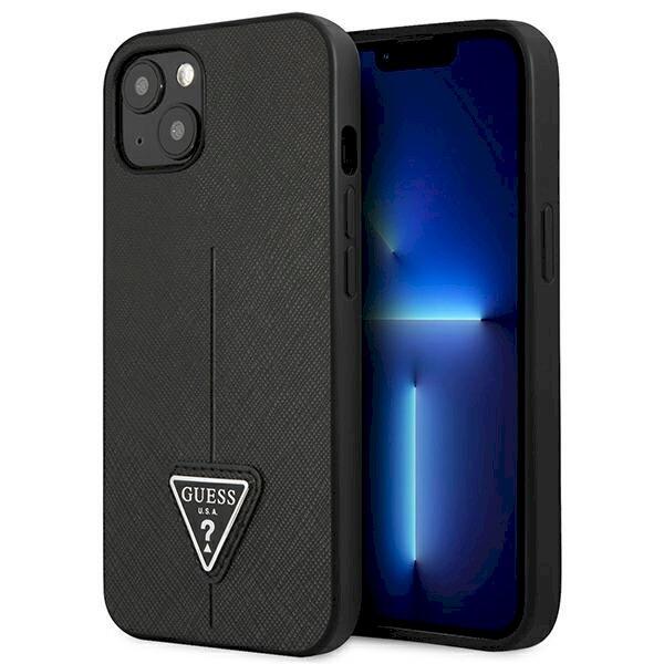 Guess GUHCP13SPSATLK Hardcase Saffiano Triangle Logo Защитный чехол для iPhone 13 mini 5,4" / чёрный (GUHCP13SPSATLK)