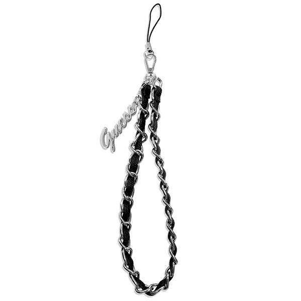 Guess pendant GUSTSASSK Ремешок на шею для телефонов Chain Metal Logo Charm / чёрный (GUSTSASSK)