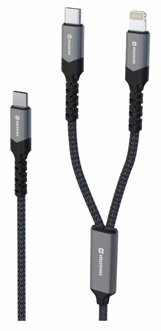 Swissten Textile 2in1 USB-C / Lighting