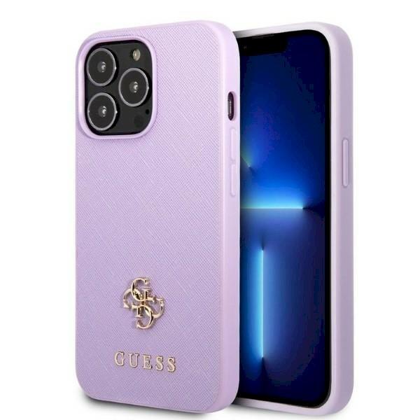 Guess GUHCP13XPS4MU Saffiano 4G Small Metal Logo Защитный чехол для iPhone 13 Pro Max 6,7" / фиолетовый (GUHCP13XPS4MU)
