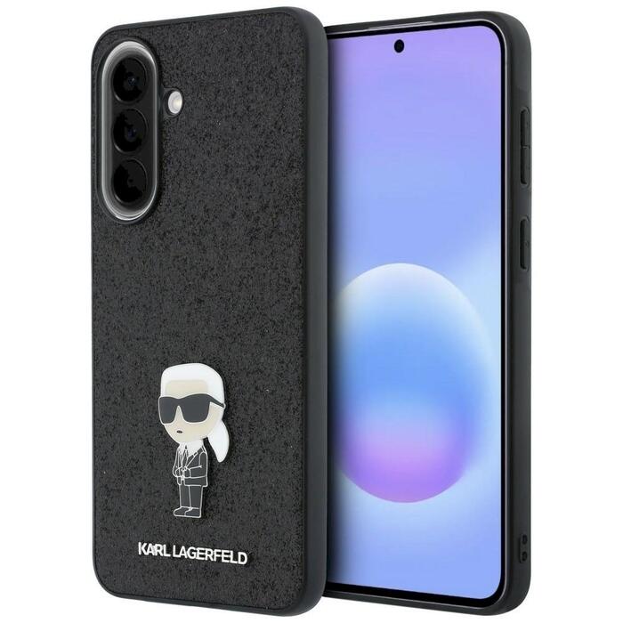 Karl Lagerfeld Fixed Glitter Ikonik Logo Metal Pin Защитный чехол для Samsung Galaxy A57 5G / чёрный (KLHCSA57GKNPSK)
