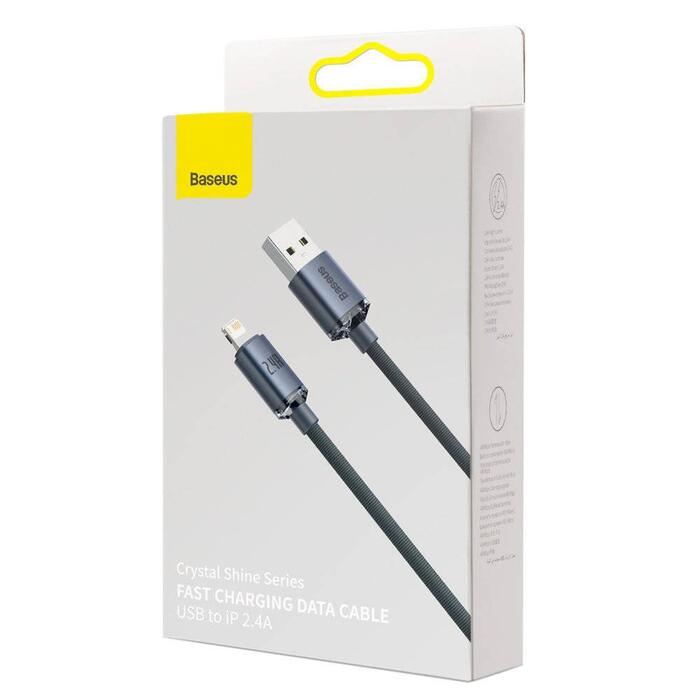 Baseus Crystal Shine Lightning USB-A kabelis