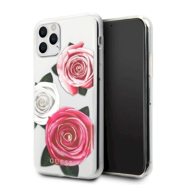 Guess GUHCN58ROSTRT Hardcase Flower Desire Защитный чехол для iPhone 11 Pro / прозрачный (GUHCN58ROSTRT)