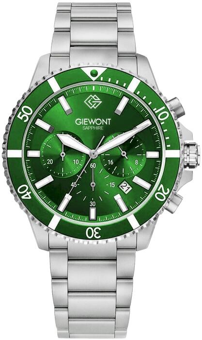 Giewont Chronograph Sapphire Vīriešu pulkstenis / sudraba-zaļš (GW3970-B8)