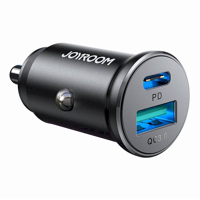 Joyroom Car Charger Mini C+U Automašīnas lādētājs 30W / melns (JR-CCN05-BLK)