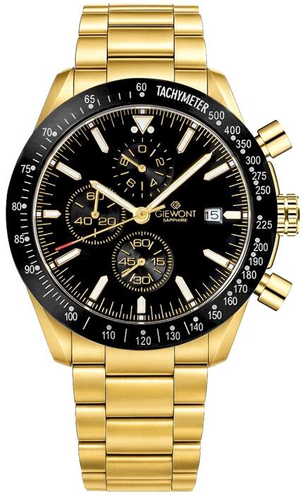 Giewont Chronograph Sapphire Vīriešu pulkstenis / zelta/melns (GW8720-B4)