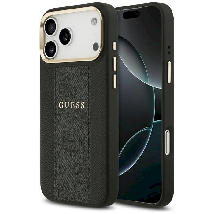 Guess 4G Stripe MagSafe Case Защитный чехол для iPhone 17 Pro Max / чёрный (GUHMP17XPG4SEMCK)