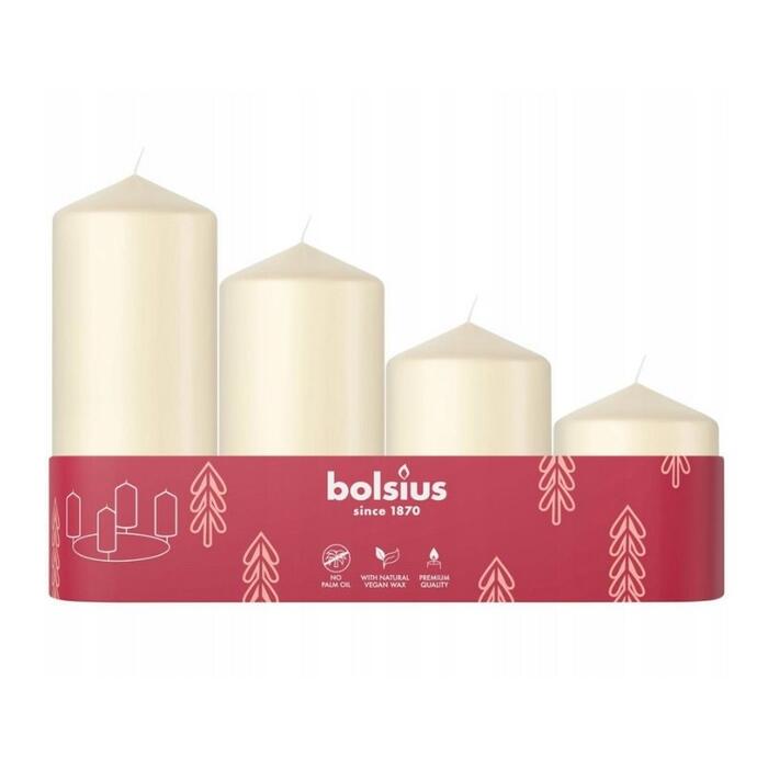Bolsius Adventes Ziemassvētku Sveces 4gab 60x48mm Cream (37006805)