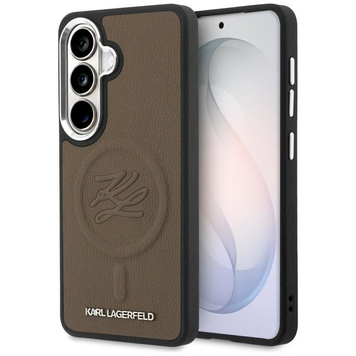 Case Karl Lagerfeld Embossed Ring Initials MagSafe Защитный чехол для Samsung Galaxy S26 Plus / коричневый (KLHMS26MPGFKLRDW)
