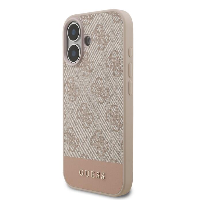 Guess PU 4G Stripe Case Защитный чехол для iPhone 17 / розовый (GUHCP17SG4GLPI)