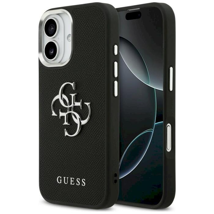 Case Guess Grained Big 4G Classic Logo Защитный чехол для iPhone 17 / чёрный (GUHCP17SPG4SMCEK)