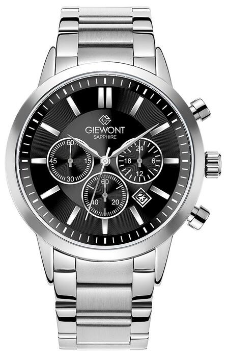 Giewont Vīriešu pulkstenis Chronograph Sapphire GW8510-B1 / sudraba/melns (GW8510-B1)